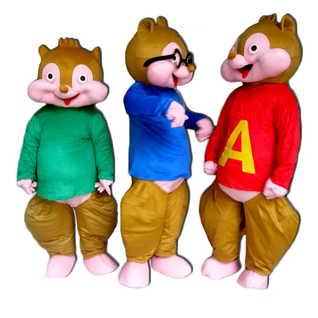 2017 New Alvin and the Chipmunks Mascot Costume Chipmunks Character