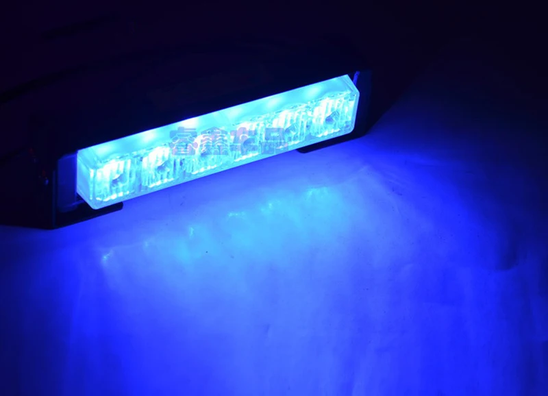 2x6LED Car Police Strobe Flash Light Modes Auto Warning Light 12W High Power Caution Lamp red blue white yellow car Ambulance Police strobe flash light dash emergency warning fog light DRL firemen auto led warning (10)