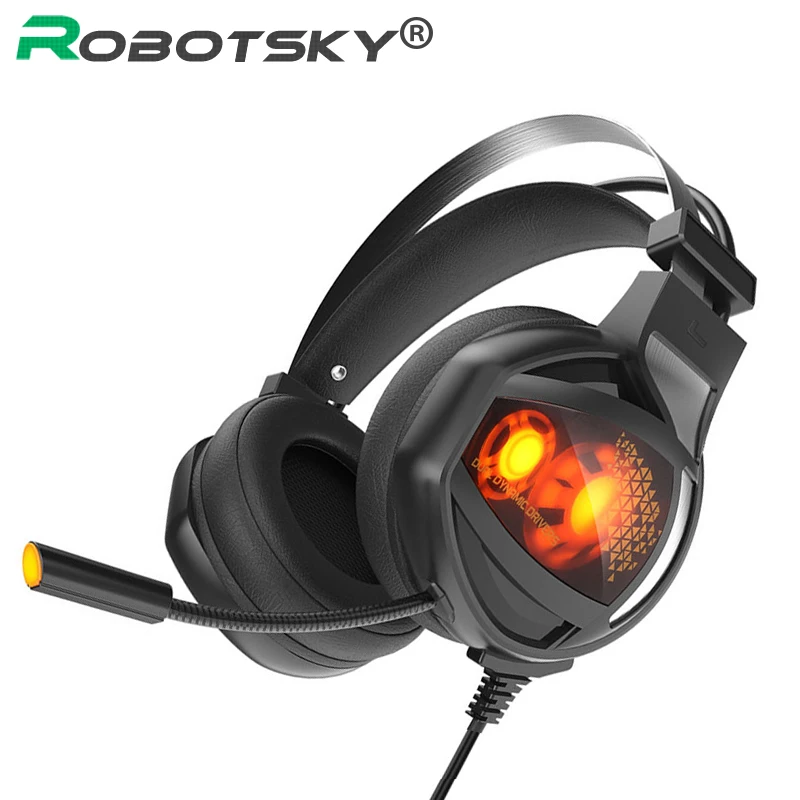 

Robotsky V9 Stereo HiFi Gaming Headphone 3.5mm Wired Earphone Headset with Microphone LED Light