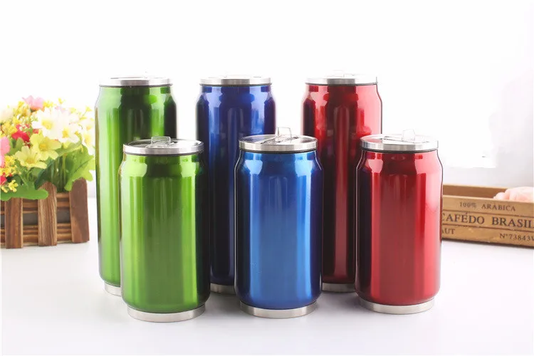 buy 1PC Creative Stainless Steel Thermos Cup Mini Bottle Vacuum Flask Straw Coffee Thermal Thermoses Cans Cups Thermocup Mug KL 3071
