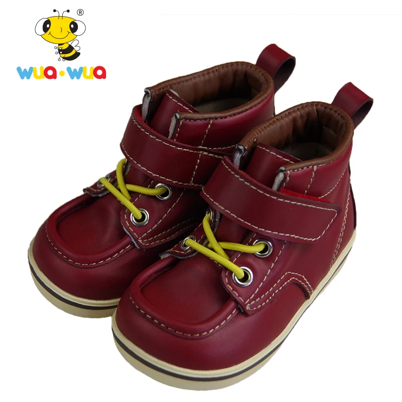 

Wua Wua Kids Winter Leather Snow Boots For Girls Boys Warm Shoes Children Plush Baby Toddler Shoes Brand Child Thick Sneaker