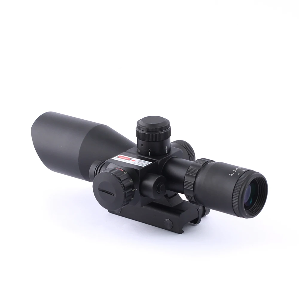 SPINA OPTICS Tactical Riflescope 2.5-10x40 E Optics Red Laser Holographic Shooting Hunting Scope 20mm Rail Mount