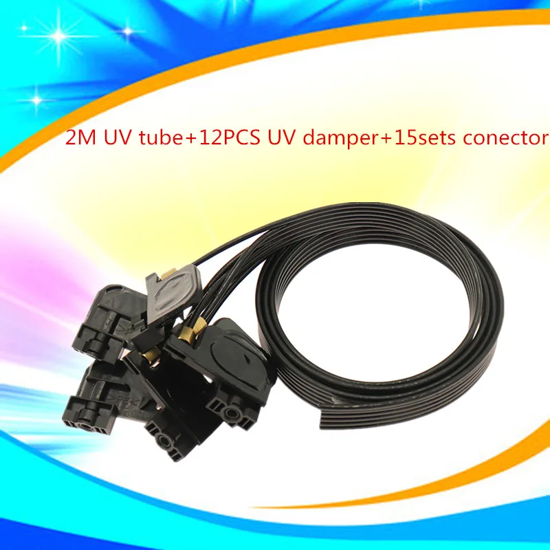 

6 lines UV ink tube + damper + screw conector for R1390 flatbed printer anticorrosion for Eco-solvent ink