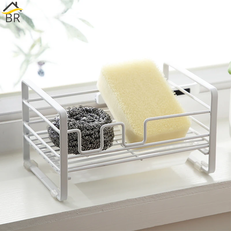 BR تجفيف رف الفولاذ الحديد المطبخ استنزاف المنظم مع علبة الإسفنج حامل أشتات سلة التخزين بالوعة حامل طبق رف BR تجفيف رف الفولاذ الحديد المطبخ استنزاف المنظم مع علبة الإسفنج حامل أشتات سلة التخزين بالوعة حامل طبق رف
