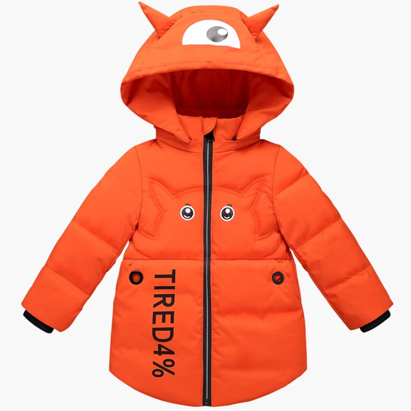 

3-9Y Children Girls Down Jackets Winter Owl Hooded Zipper Coat Baby Boys Thick Snowing Outerwear Clothes Kid Clothing Top Jakets