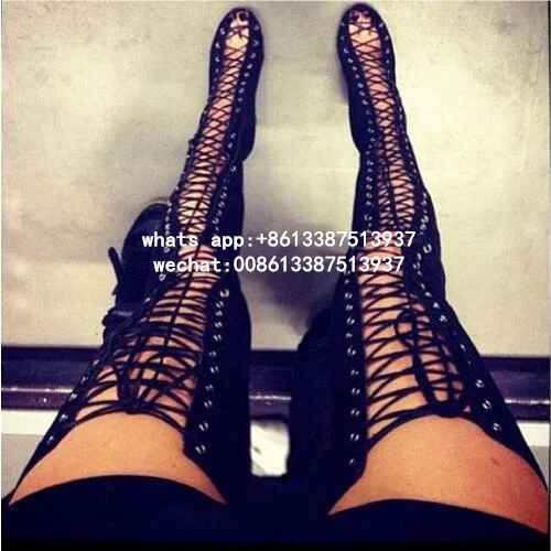 Sexy Black High Heels Gladiator Shoes Woman Peep Toe Lace Up Thigh High Boots Summer Cut Outs Feminina Bota Over The Knee Sandal Sexy Black High Heels Gladiator Shoes Woman Peep Toe Lace Up Thigh High Boots Summer Cut Outs Feminina Bota Over The Knee Sandal