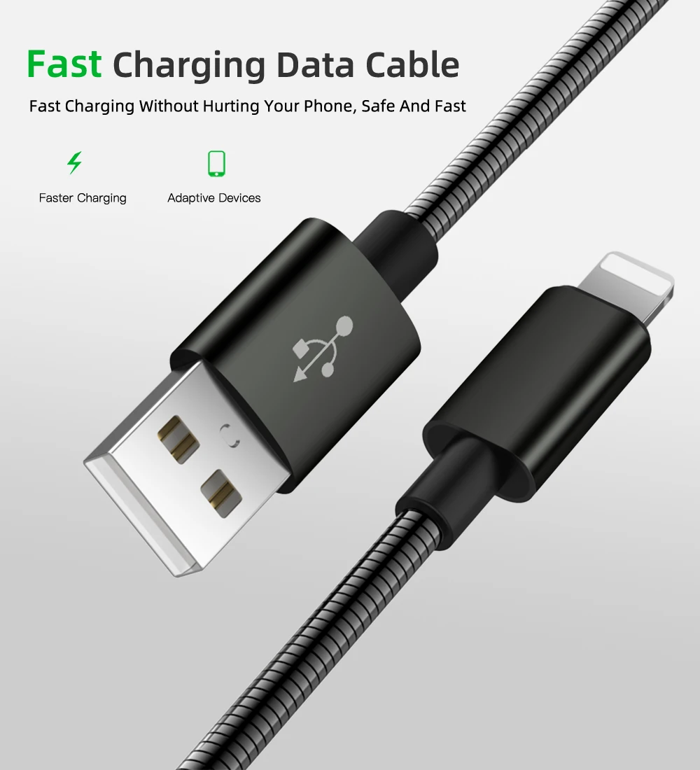 USB кабель для iphone Xs Xr X 8 7 6 plus 6s 5 s plus Быстрая Зарядка Кабели для мобильного телефона зарядное устройство Шнур для передачи данных