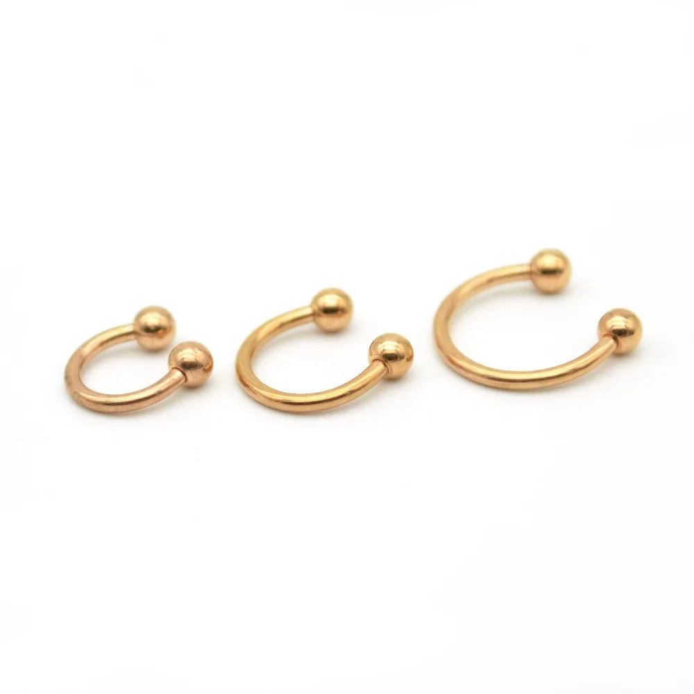 Buy HENGKE Rose Gold Horseshoe Ring Labret Lip Rings