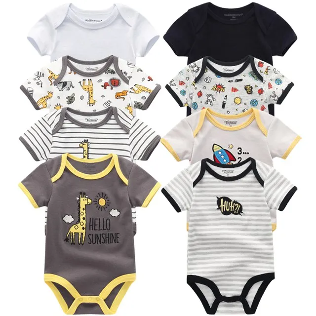 Детские комбинезоны; 8 шт.; комбинезоны с короткими рукавами; Одежда для новорожденных мальчиков; Одежда для маленьких девочек; комбинезон; Roupas de bebe; одежда - Цвет: BDS8918