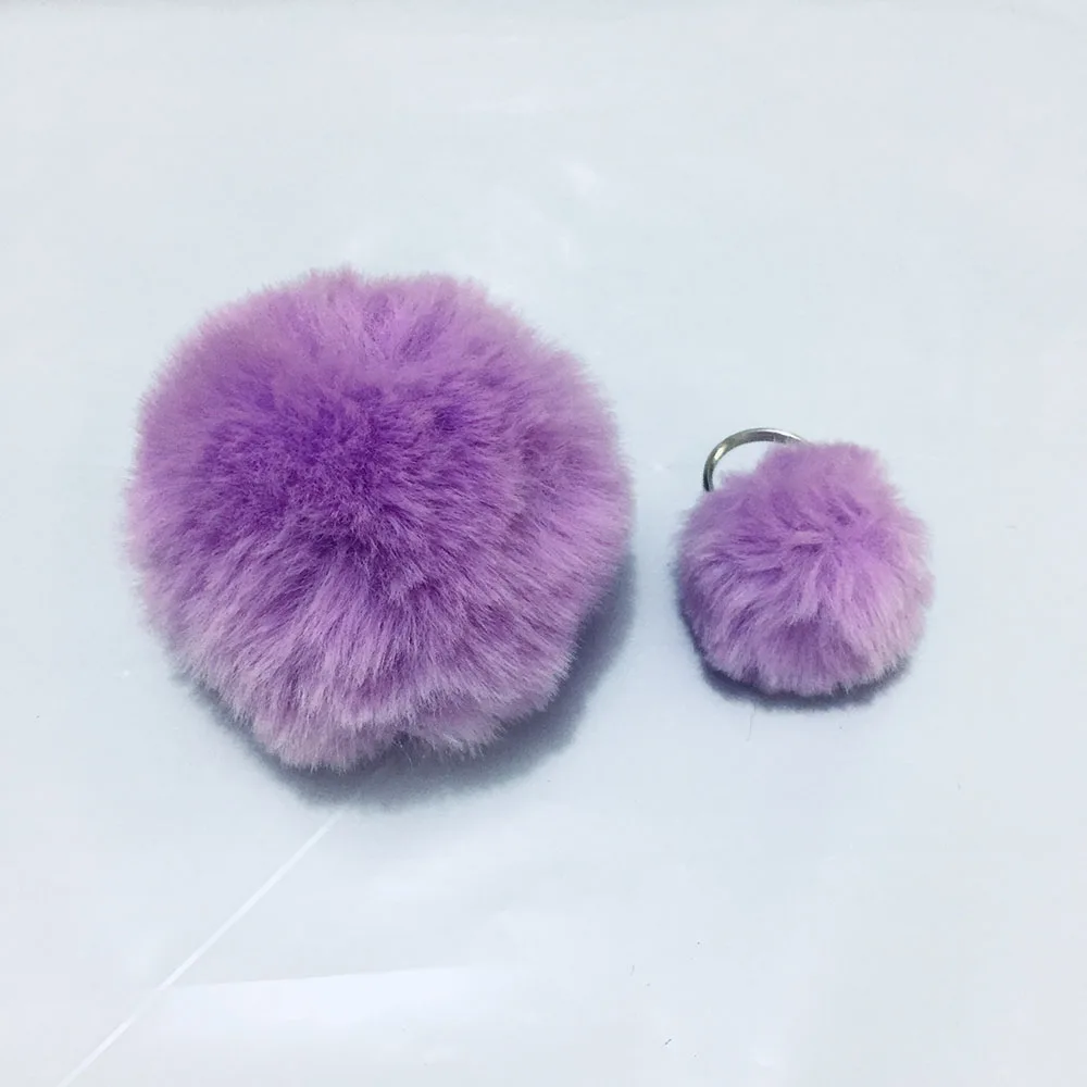 

NEW Rabbit Fur Ball Keychain Women Bag Pompom Keyring Key Holder Artificial Rabbit Fur Pompoms Key Chains Handbag
