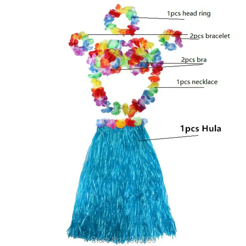 Pretty-Hot-Summer-Beach-Ladys-Hawaiian-Grass-Skind-Garland-Costumes-Sets_
