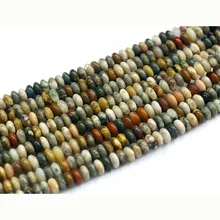Натуральный Радужный океан яшма Rondelle свободные каменные бусины подходят ювелирные изделия ожерелья или браслеты 1" 03792