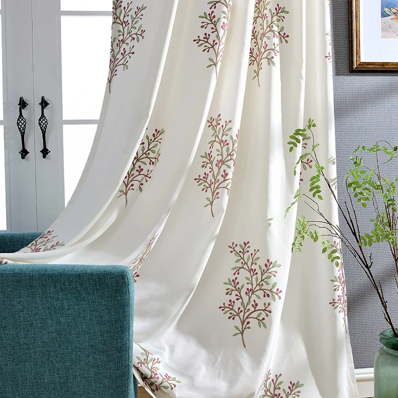 

Curtains for Living Dining Room Bedroom Haruki Fresh and Simple Embroidered Curtains Bedroom Study Linen Curtains
