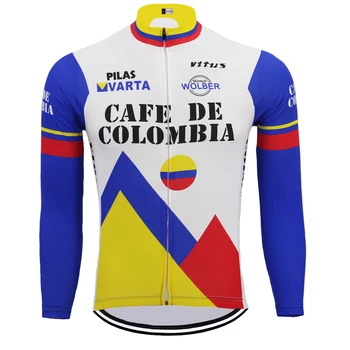 

Retro men long sleeve cycling jersey winter fleece and no fleece cycling clothing ropa ciclismo go bik triathlon customized