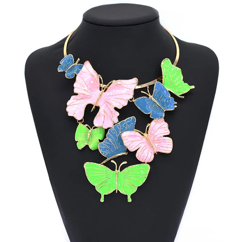 PPG& PGG Великолепная красочная подвеска в виде бабочки, модная женская брендовая бижутерия, макси воротник, массивное ожерелье, аксессуары