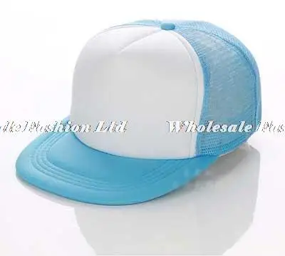 Оптом шапки 20 шт/Партия дешевые мужские s пена Flatbill Кепка Снэпбэк Лето двухцветная бейсболка сетчатая для мужчин женщин бейсболка s онлайн - Цвет: Sky Blue