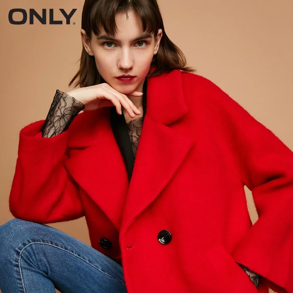 ONLY  Women's Winter Double-breasted woolen Coat |11734S505