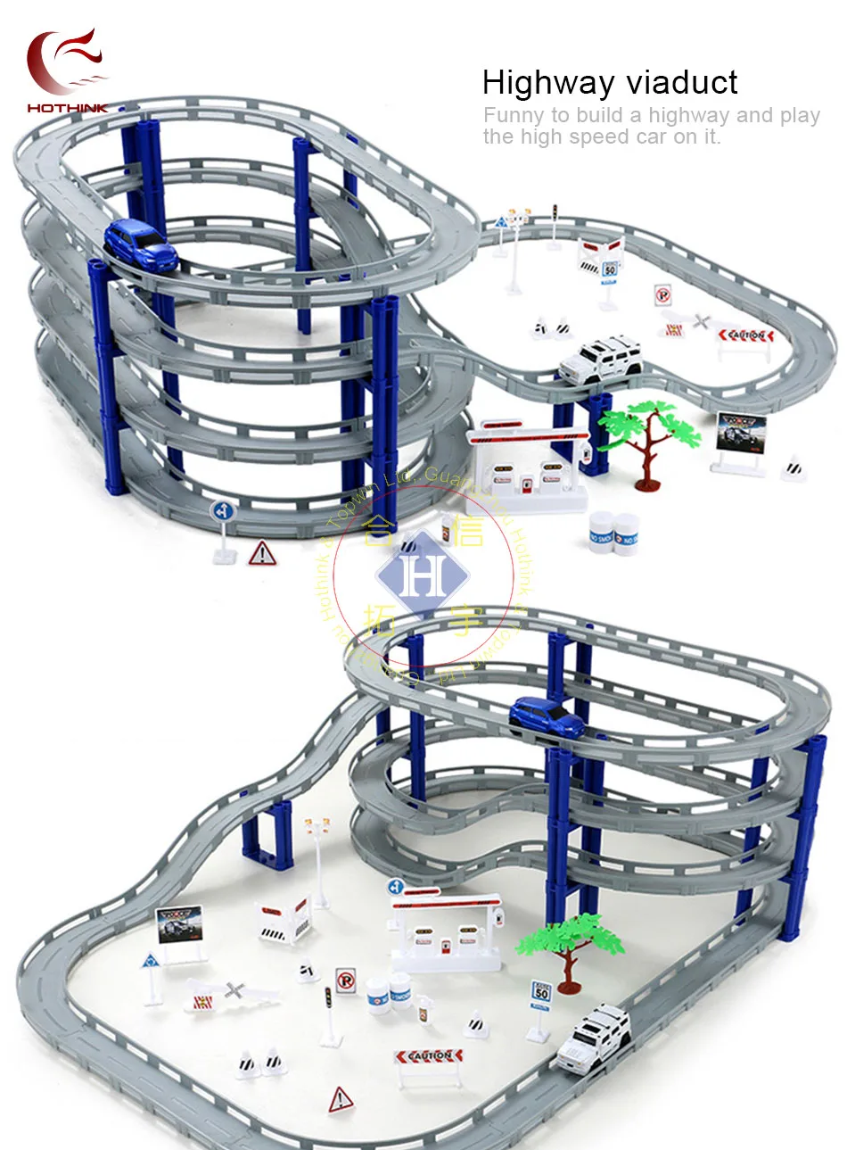 Hothink Электрический рельсовый путь модель автомобиля Поезд мост железной дороги путепровода гонки дорога игрушка строительные высокого
