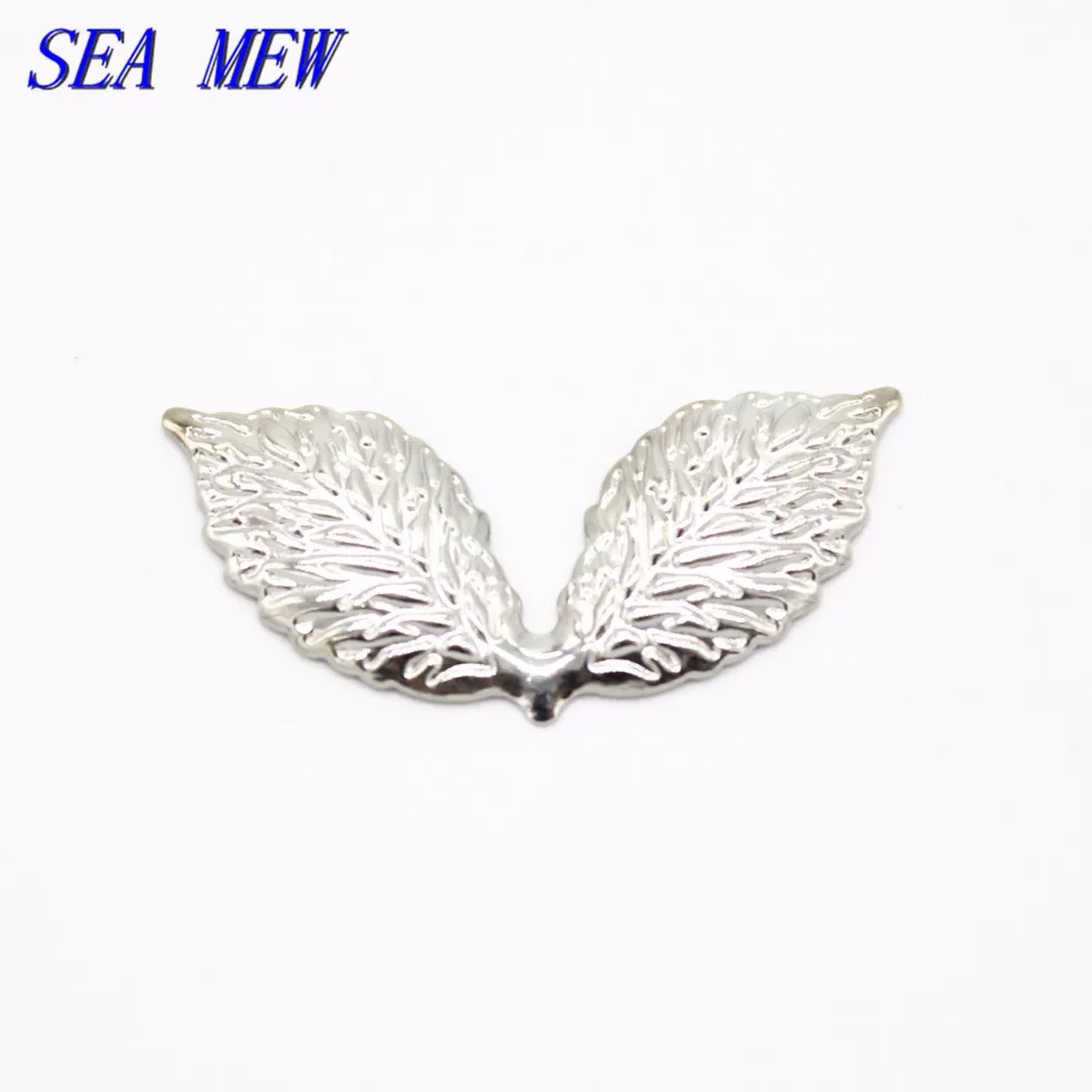 

SEA MEW 200PCS 12*27mm Fashion Copper 7 Colors Plated Leaf Filigree Pendant Connectors Charm For Jewelry Making