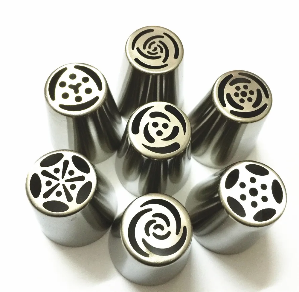 

Dropshiping 7PCS Stainless Steel Russian Tulip Icing Piping Nozzles Pastry Decorating Tips Cake Cupcake Decorator Rose