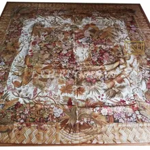 10'x10'(3x3 м) квадратный Французский Aubusson шерстяные ковры, ковер ручной работы/ковер для украшения дома