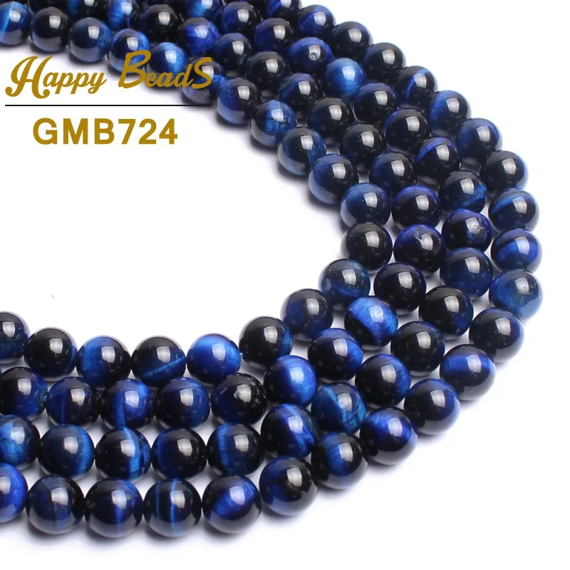 

AA+ Natural Stone Blue Tiger Eye Beads Round Loose Spacer Beads 6.8.10.12mm Pick Size 15"Strand For Jewelry Making DIY Bracelet