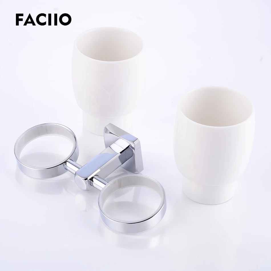 Pаспродажа Faciio Европы Медь двойной держатель чашки Стекло чашки Ванная комната аксессуары зубная щетка футляр для зубной щетки держатели стаканов 5155