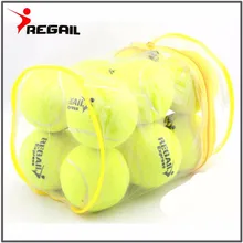 12 pcs/Lot balle de Tennis d'élasticité de haute qualité pour l'entraînement Sport balles de Tennis en laine en caoutchouc pour la pratique du tennis avec sac gratuit(China)