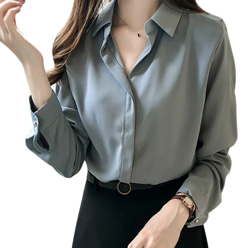 Women Office Shirts Tops White Blouse 2018 Fashion Casual Long Sleeve ...