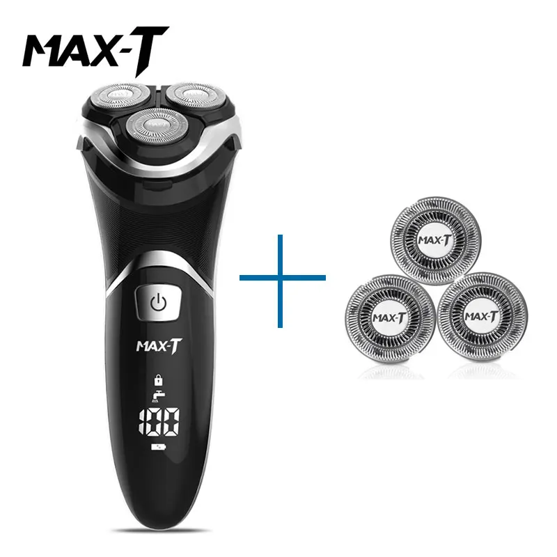 MAX-T RMS8101 электробритва уход за лицом моющийся USB кабель перезаряжаемый тройное лезвие 3D бритвы Электрический станок для бритья бороды - Цвет: USB-Add-onesetBlade