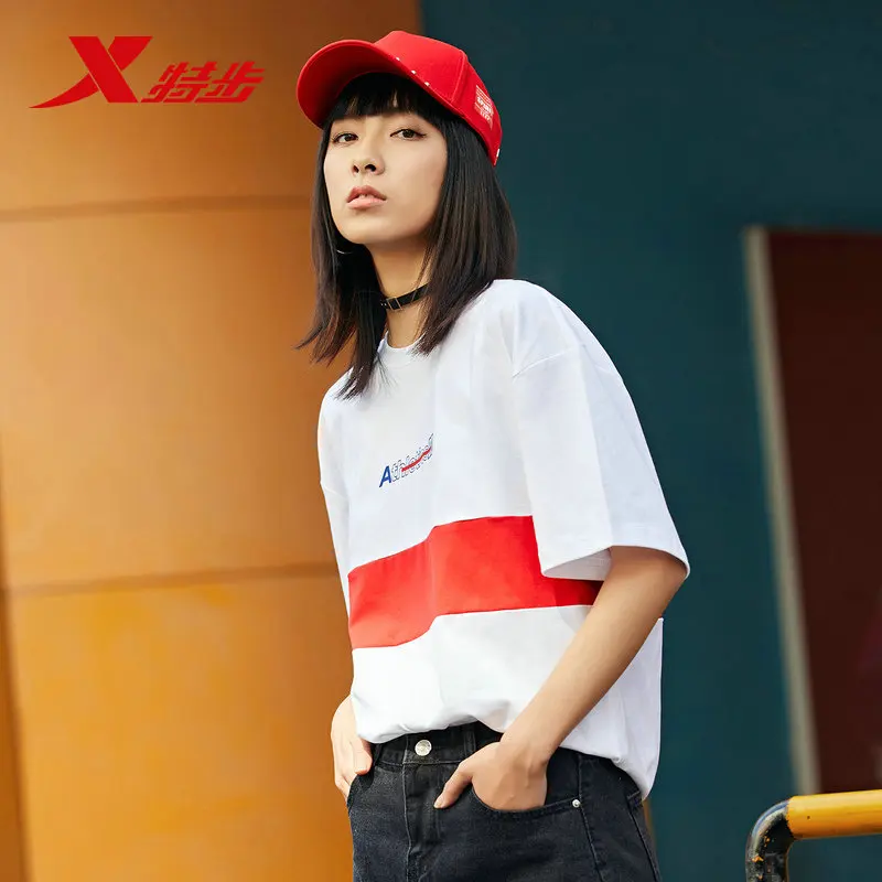 881228019275 Xtep women's sports short-sleeved t shirt 2019 summer loose breathable casual T-shirt