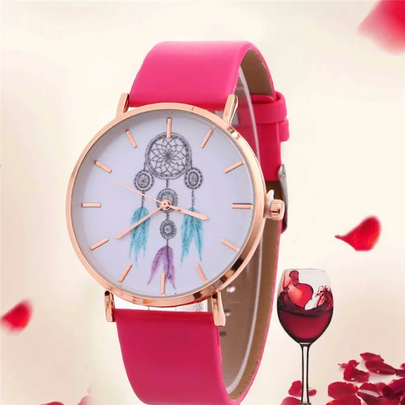 Relojes para mujer, женские повседневные часы, модные, Ловец снов, кварцевые часы с кожаным ремешком, женские часы, нарядные часы# D