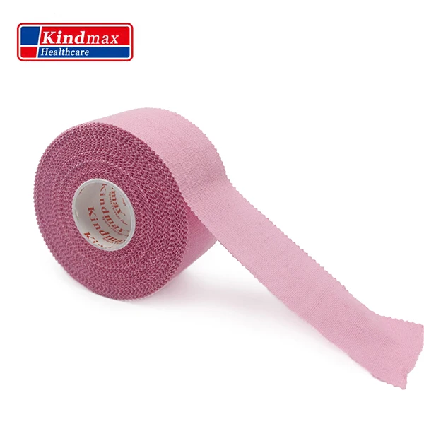 Kindmax healthcare цветная зубчатая жесткая спортивная лента в американском стиле, спортивный, клейкий бинт, Фирменное Качество 5,0 см x 13,7 м - Цвет: Розовый