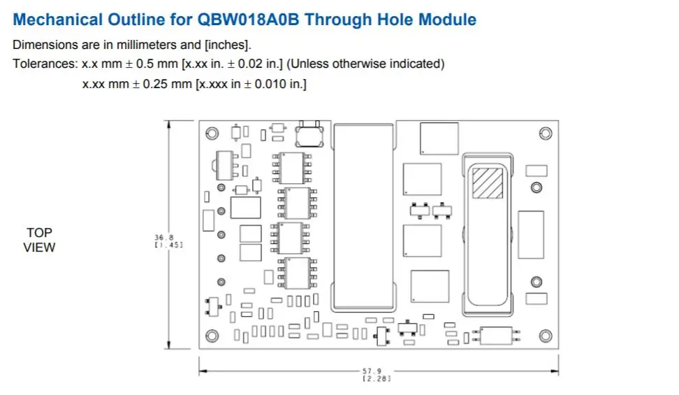 QBW018A0B серии Мощность модули dc-dc источники постоянного тока в постоянный преобразователи 36-75Vdc Вход 12Vdc Выход 18A Выход ток