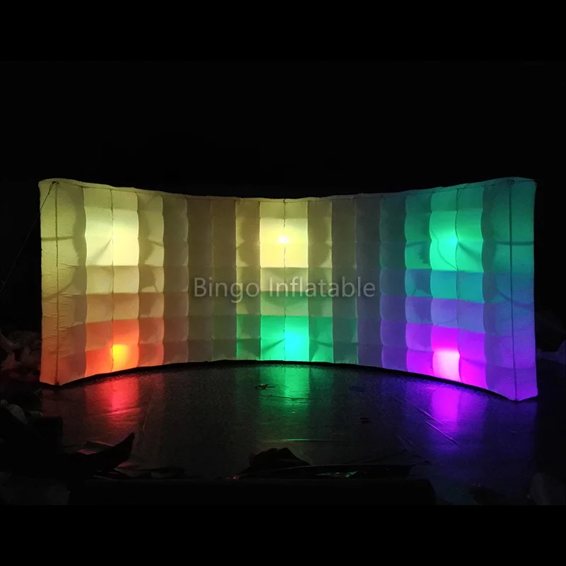  cheap inflatable curved Wall photo booth with led lighting Color Changable for party/wedding toy te