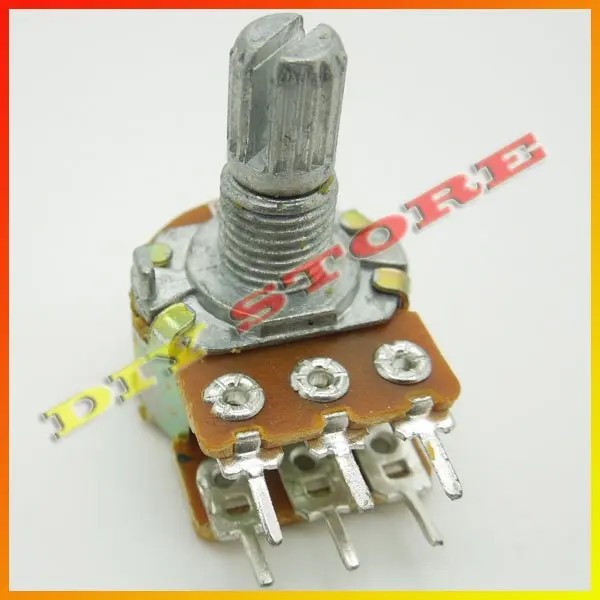 Freeshipping 50pcs rotational potentiometer B10K 10K ohm Dual Stereo