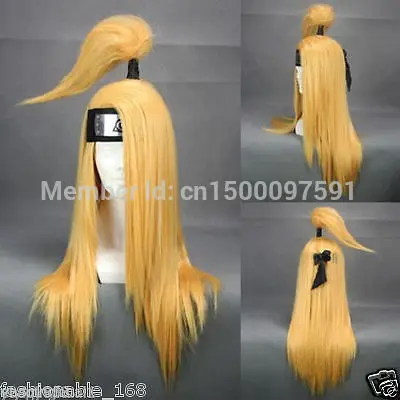 

peruca hair queen free Shipping** Akatsuki Deidara Blonde Cosplay Wig Costume