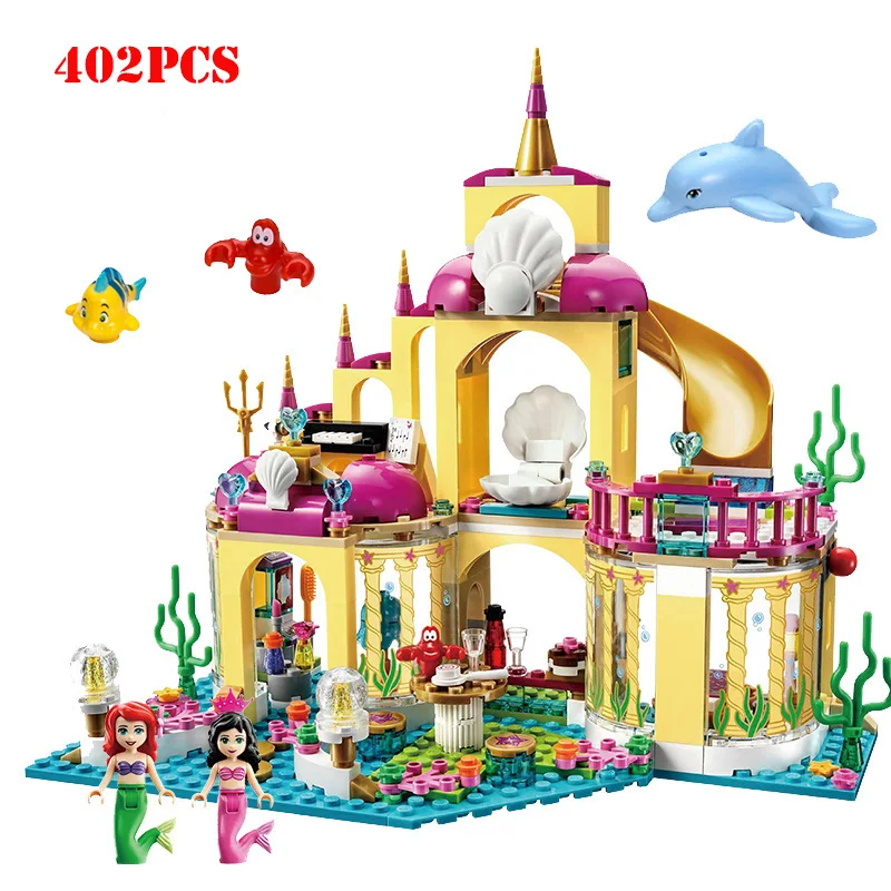 

Elsa Ice Castle Princess Anna Ariel Mermaid Figures Building Blocks Compatible Legoing Friends For Girl Educational Children Toy