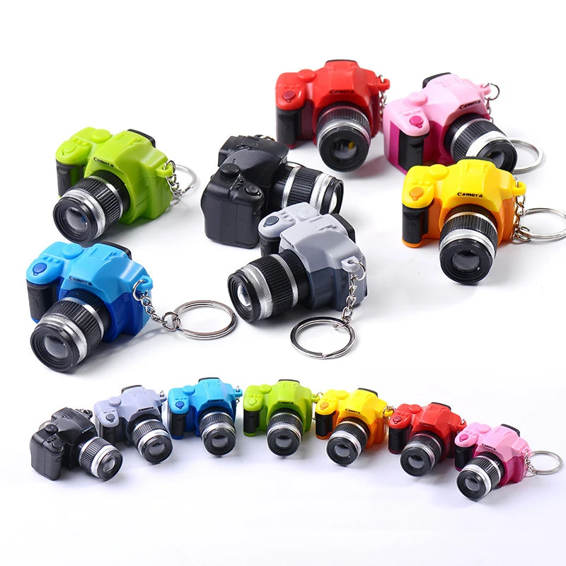 Мини Камера автомобильный брелок для ключей цифровой Камера игрушки для детей светодиодный световой звук светящиеся кулон для цепочек для ключей, сумок, аксессуары Пластик игрушки