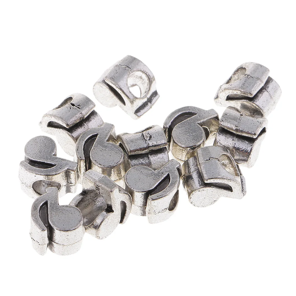 Pack of 12 Beautiful Large Hole Beads Metal Decorative Beads for Clothing Bags Shoes Bracelet Decor	