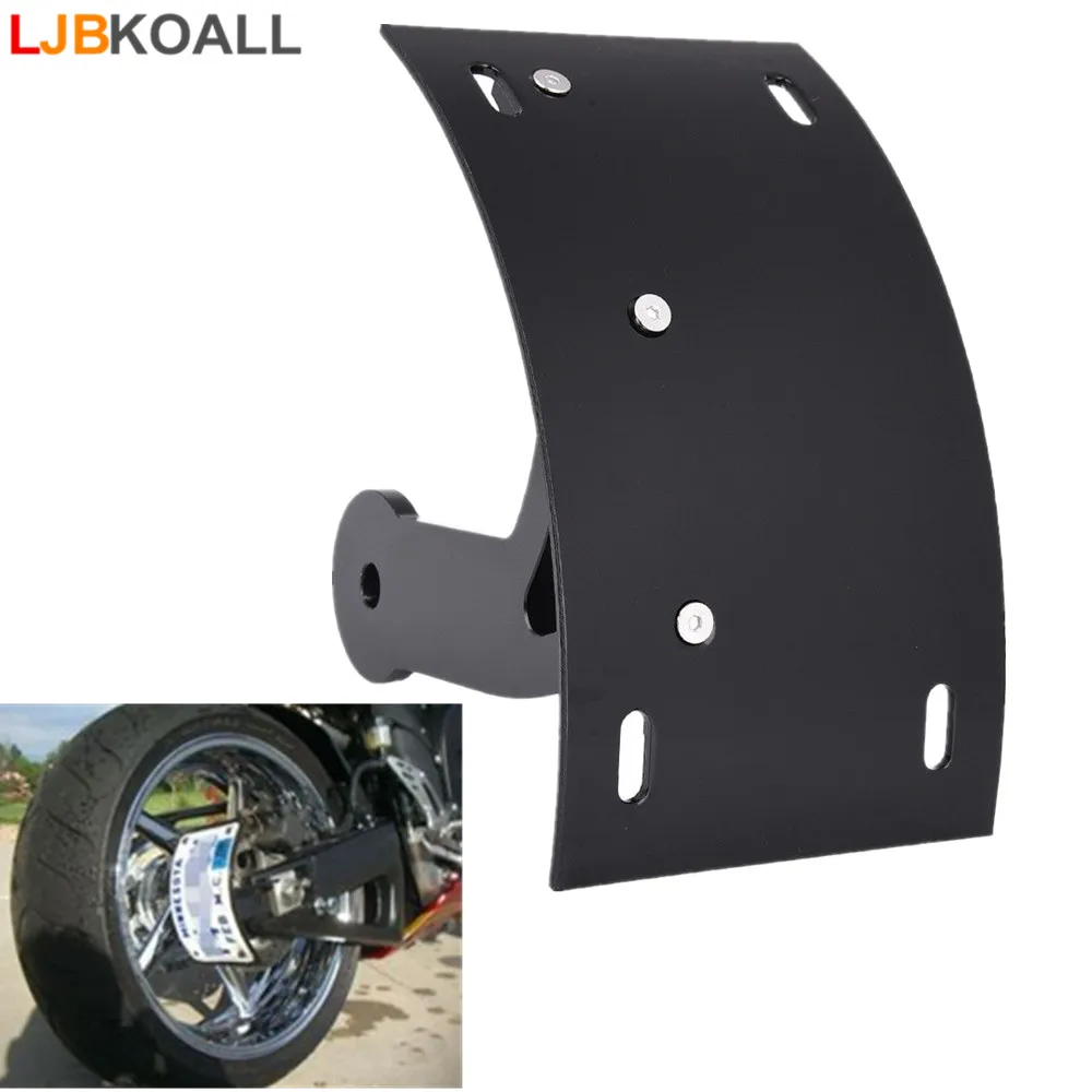 LJBKOALL Black Aluminum Swingarm Side Mount Curve License Plate Bracket for 2006 2013 Suzuki