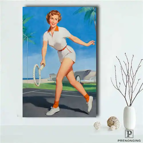 Custom pin-up-girls (3)@1 Printing Posters Cloth Fabric Wall Art Pictures For Living Room Decor#18-12-05-1-6 | Дом и сад