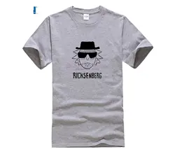 Хлопок Гейзенберга смешно Ricksenberg мужская футболка Новинка breaking bad печати мужская футболка Модные Человек ricka и Морти футболка