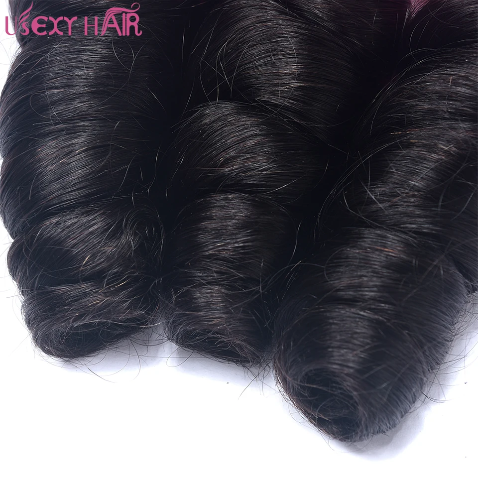 USEXY HAIR Loose wave Bundles with Closure Remy Human Hair Bundles With Lace Frontal Closure Malaysian Hair Bundles With Closure