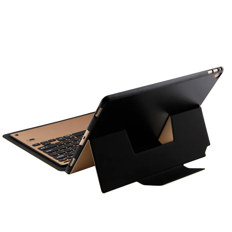 

New Wireless Aluminum Bluetooth Keyboard Ultrathin Detachable Tablet PU Leather Case With Stand For iPad Pro 12.9 Inch
