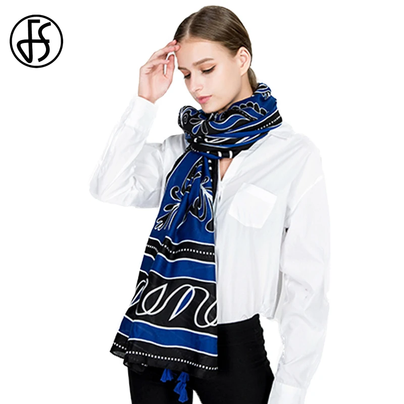 Buy FS Winter Scarf For Women Print With Tassel Long