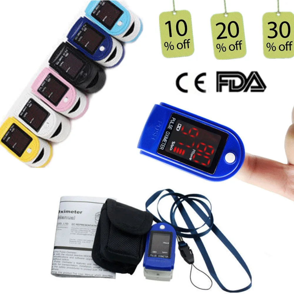 

CONTEC 6 Colours New LED Fingertip Pulse Oximeter Blood Oxygen Spo2 Monitor CMS50DL CE&FDA Free Rubber Cases