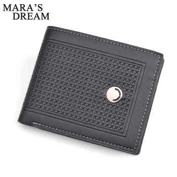 

Mara's Dream Brand Small Wallet Men Leather Slim Purse Famous Brand Thin Cards Holder Short Cash Money Bag Men Wallets Short Bag