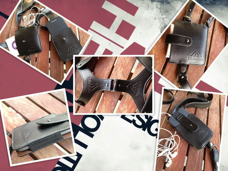 Leather Anti-Theft Hidden Underarm Holster Style Shoulder Wallet Phone Bag-US088
