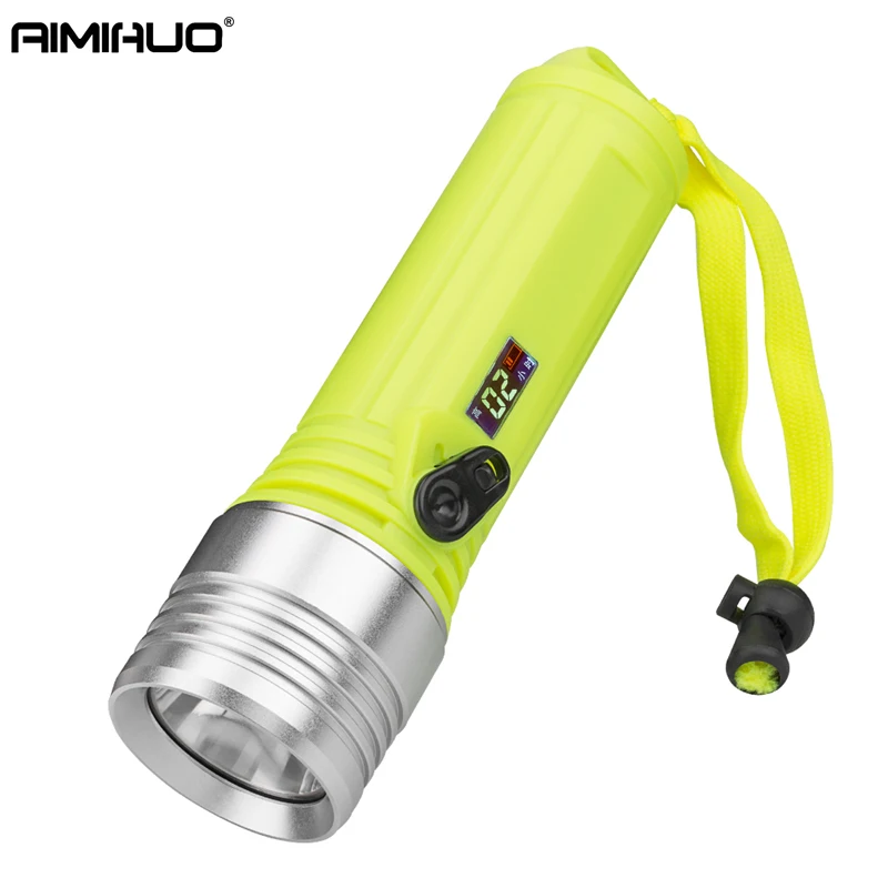 

AIMIHUO Cree L2 LED Diving Flashlight USB Charging LED Torch Lamp 100m Depth Underwater Flashlight Lantern With 18650 Battery